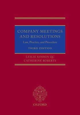 Kosmin / Roberts | Company Meetings and Resolutions | Buch | 978-0-19-883274-4 | sack.de