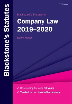 French |  Blackstone's Statutes on Company Law 2019-2020 | Buch |  Sack Fachmedien