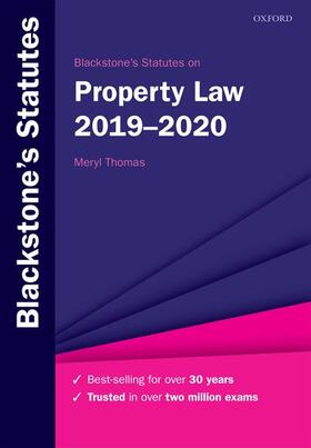 Thomas | Blackstone's Statutes on Property Law 2019-2020 | Buch | 978-0-19-883876-0 | sack.de