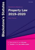 Thomas |  Blackstone's Statutes on Property Law 2019-2020 | Buch |  Sack Fachmedien