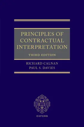 Calnan / Davies |  Principles of Contractual Interpretation 3e | Buch |  Sack Fachmedien