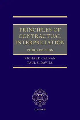 Calnan / Davies |  Principles of Contractual Interpretation 3e | Buch |  Sack Fachmedien