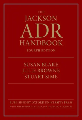 Sime / Blake / Browne |  The Jackson Adr Handbook | Buch |  Sack Fachmedien