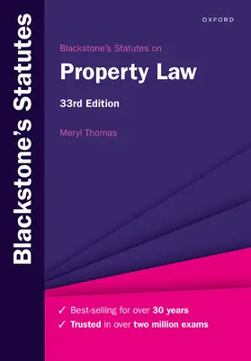 Thomas |  Blackstone's Statutes on Property Law | Buch |  Sack Fachmedien