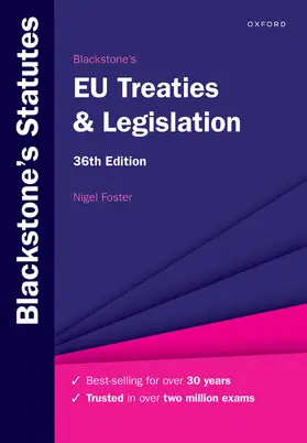 Foster |  Blackstone's EU Treaties & Legislation | Buch |  Sack Fachmedien
