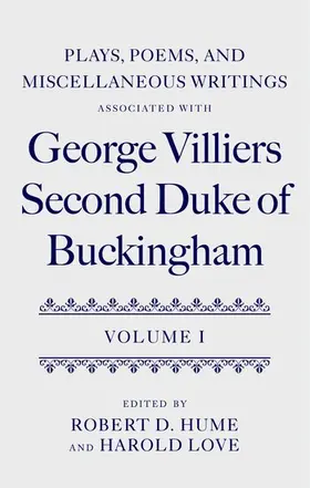 Love / Hume |  Plays, Poems, and Miscellaneous Writings associated with George Villiers, Second Duke of Buckingham | Buch |  Sack Fachmedien