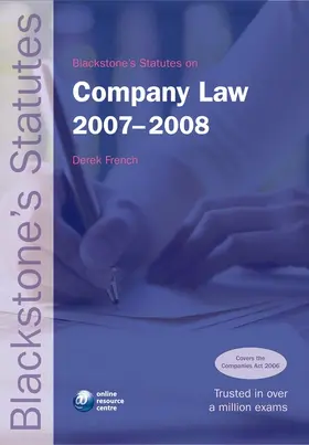 French |  Blackstone's Statutes on Company Law 2007-2008 | Buch |  Sack Fachmedien