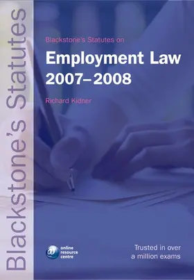 Kidner |  Blackstone's Statutes on Employment Law 2007-2008 | Buch |  Sack Fachmedien