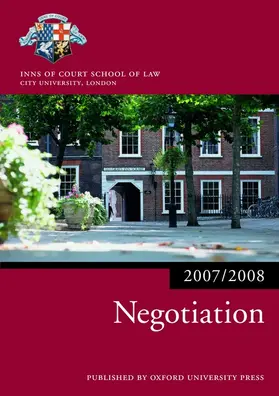 Inns of Court School of Law |  Negotiation 2007-2008 | Buch |  Sack Fachmedien