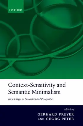 Preyer / Peter |  Context-Sensitivity and Semantic Minimalism | Buch |  Sack Fachmedien