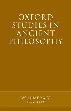 Sedley |  Oxford Studies in Ancient Philosophy, Volume XXIV | Buch |  Sack Fachmedien