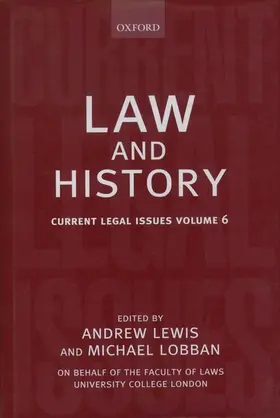 Lewis / Lobban |  Law and History | Buch |  Sack Fachmedien