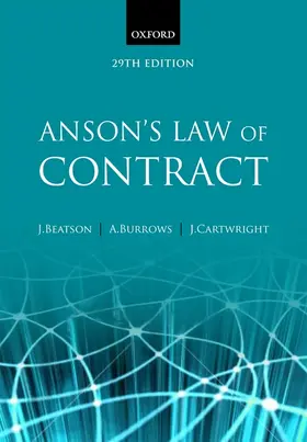 Beatson FBA / Burrows FBA, QC (Hon) / Cartwright |  Anson's Law of Contract | Buch |  Sack Fachmedien