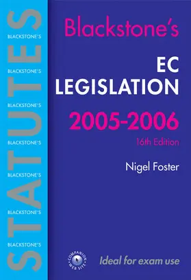 Foster |  EC Legislation 2005-2006 | Buch |  Sack Fachmedien