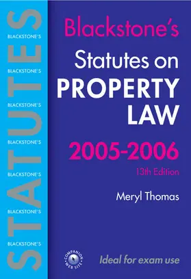 Thomas |  Statutes on Property Law 2005-2006 | Buch |  Sack Fachmedien