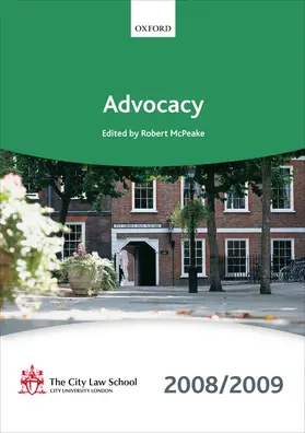 , The City Law School |  Advocacy 2008-2009 | Buch |  Sack Fachmedien