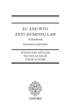 Mueller / Khan / Scharf |  EC & WTO ANTI-DUMPING LAW HANDB C | Buch |  Sack Fachmedien