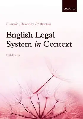 Cownie / Bradney / Burton |  English Legal System in Context 6e | Buch |  Sack Fachmedien