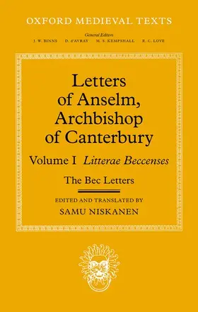 Niskanen |  Letters of Anselm, Archbishop of Canterbury | Buch |  Sack Fachmedien