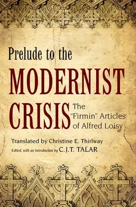 Loisy / Talar |  Prelude to the Modernist Crisis | Buch |  Sack Fachmedien