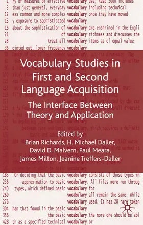 Richards / Malvern / Daller |  Vocabulary Studies in First and Second Language Acquisition | Buch |  Sack Fachmedien