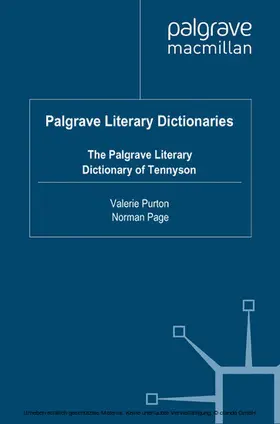 Purton / Page |  The Palgrave Literary Dictionary of Tennyson | eBook | Sack Fachmedien