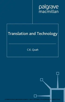 Quah |  Translation and Technology | eBook | Sack Fachmedien