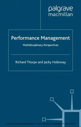 Thorpe / Holloway |  Performance Management | eBook | Sack Fachmedien