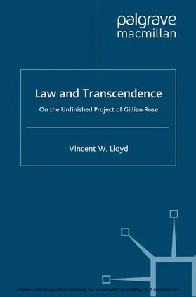 Lloyd |  Law and Transcendence | eBook | Sack Fachmedien