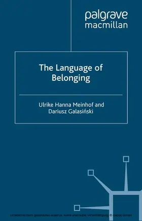 Meinhof / Galasinski |  The Language of Belonging | eBook | Sack Fachmedien