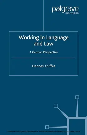 Kniffka |  Working in Language and Law | eBook | Sack Fachmedien
