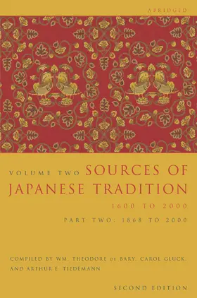 Tiedemann / Bary / Gluck |  Sources of Japanese Tradition, Abridged | Buch |  Sack Fachmedien