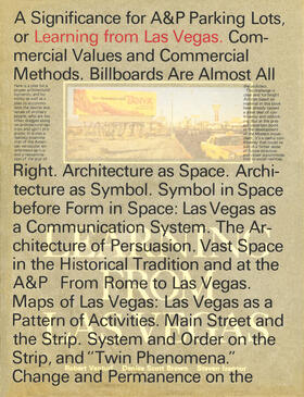 Venturi / Brown / Izenour |  Learning from Las Vegas, facsimile edition | Buch |  Sack Fachmedien