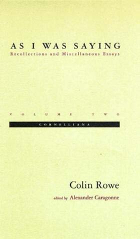Rowe / Caragonne |  As I Was Saying | Buch |  Sack Fachmedien