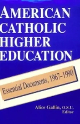 American Catholic Higher Education | Buch | 978-0-268-00635-8 | www.sack.de