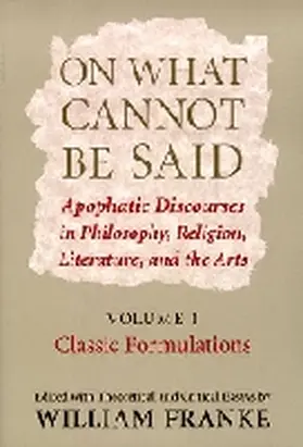 Franke |  On What Cannot Be Said | Buch |  Sack Fachmedien