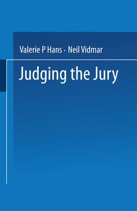 Vidmar / Hans | Judging the Jury | Buch | 978-0-306-42255-3 | sack.de