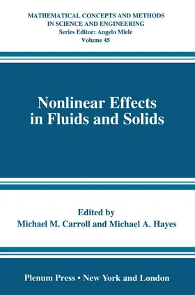 Carroll / Hayes | Nonlinear Effects in Fluids and Solids | Buch | 978-0-306-45179-9 | sack.de