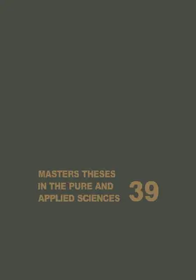 Shafer |  Masters Theses in the Pure and Applied Sciences | Buch |  Sack Fachmedien