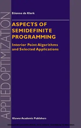 de Klerk | Aspects of Semidefinite Programming | E-Book | www.sack.de