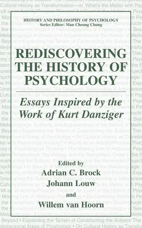 Brock / Louw / van Hoorn |  Rediscovering the History of Psychology | Buch |  Sack Fachmedien