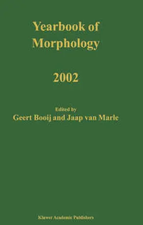 Booij / van Marle | Yearbook of Morphology 2002 | E-Book | sack.de