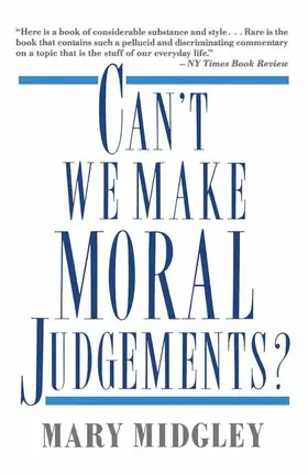 NA |  Can't We Make Moral Judgements? | Buch |  Sack Fachmedien