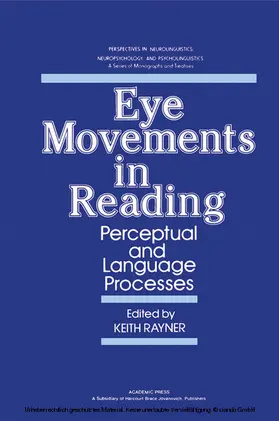 Rayner |  Eye Movements in Reading | eBook | Sack Fachmedien