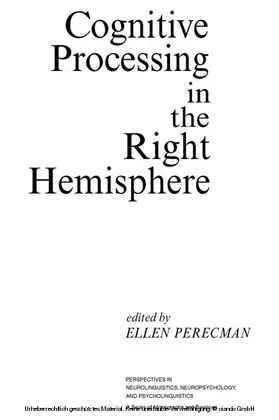 Perecman |  Cognitive Processing in the Right Hemisphere | eBook | Sack Fachmedien