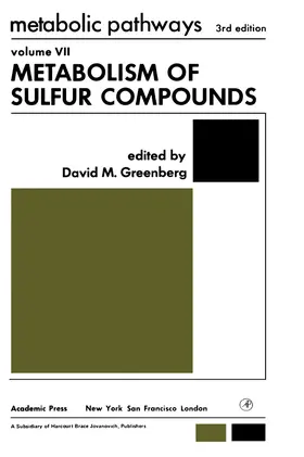 Greenberg |  Metabolism of Sulfur Compounds | eBook | Sack Fachmedien