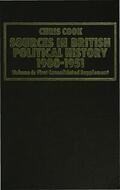 Jones / Sinclair / Cook |  Sources in British Political History 1900-1951 | Buch |  Sack Fachmedien