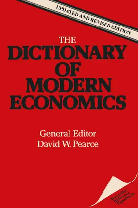 Pearce | The Dictionary of Modern Economics | Buch | 978-0-333-35173-4 | www.sack.de
