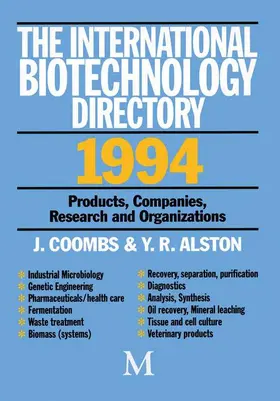 Coombs / Alston |  The International Biotechnology Directory 1994 | Buch |  Sack Fachmedien