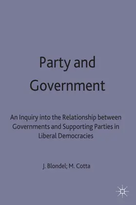 Blondel / Cotta | Party and Government | Buch | 978-0-333-61660-4 | www.sack.de